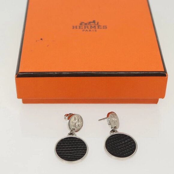 HERMES Pierce Metal Silver Black Auth - Picture 1 of 15